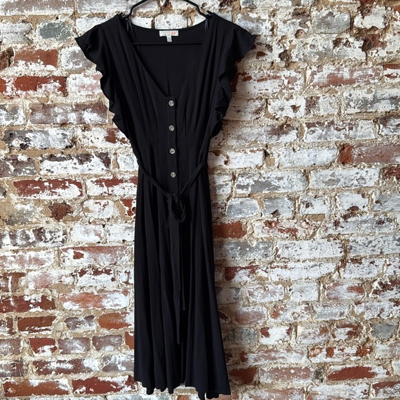 Gianni Bini Dresses & Skirts - Gianni Bini Black Flutter Sleeve Maxi Dress
